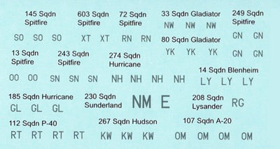 British WWII Aircraft Squadron Codes - Forces in N. Africa