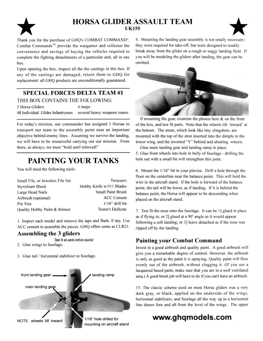 British Horsa Glider Assault Team 1944 GHQ Models