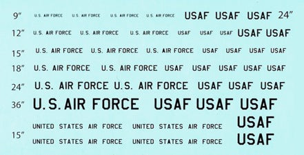 US Postwar–Modern Air Force Lettering - black
