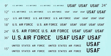 US Postwar–Modern Air Force Lettering - black – GHQ Models