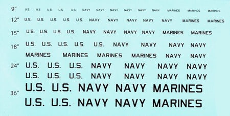 US Navy & Marine Aircraft Decals - black