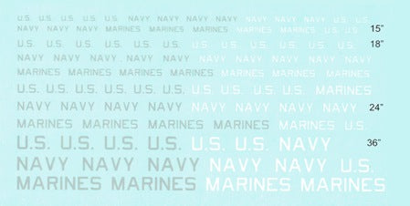 US Navy & Marine Aircraft Decals - white, low-vis gray