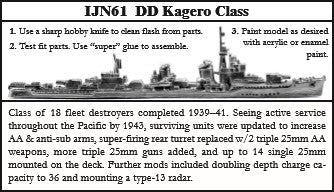DD Kagero Class- Late War