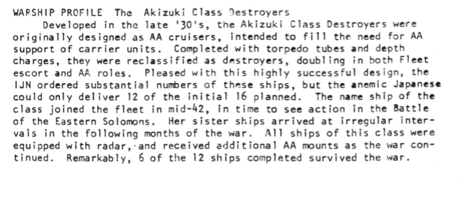 DD Akitsuki Class